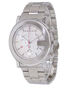 Gucci 101G Silver Dial Steel Chronograph Watch