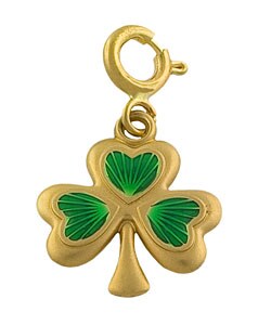 14k Yellow Gold Shamrock Charm