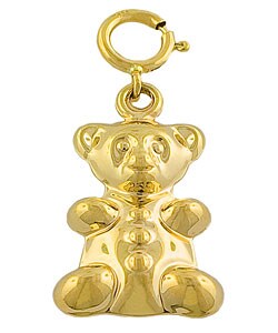 14k Yellow Gold Puffed Teddy Bear Charm
