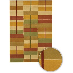 Hand-knotted Contemporary Aura Wool Rug (8' Round)
