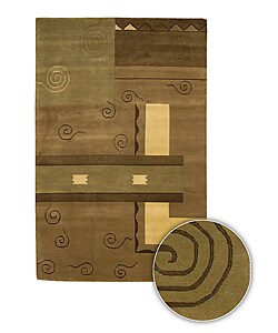 Hand-knotted Contemporary Aura Wool Rug (8' x 11')