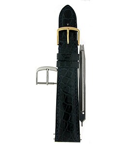 Navy Crocodile Leather 20 mm Watch Strap Kit