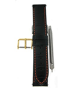 Black/ Orange Leather Strap with Extra Buckle