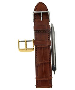 Brown Alligator 20 mm Strap with Extra Buckle