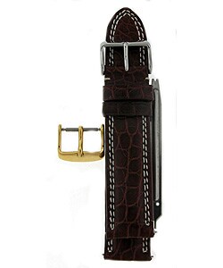 Brown Alligator 22mm Watch Strap with Extra Buckle