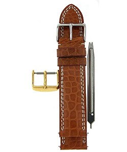 Tan Alligator 20 mm Watch Strap w/ Extra Buckle