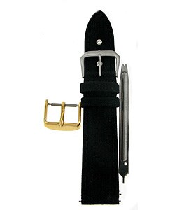 Black Denim Genuine Leather Watch Strap