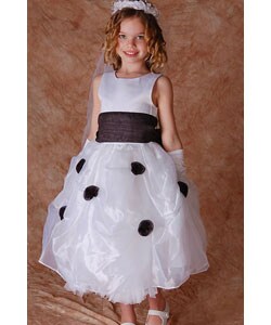 Sophia's Style Black/ White Flower Girl Dress