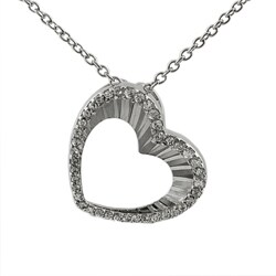 Sterling Silver Cubic Zirconia Heart Necklace