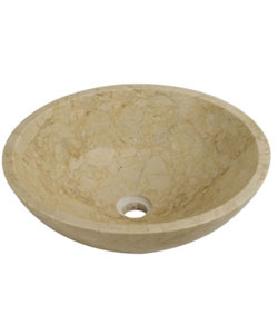 DeNovo Smooth Beige Travertine Vessel Sink