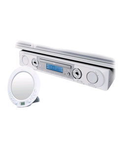 Kitchen Alarm Clock CD Player with Shower Radio Pack