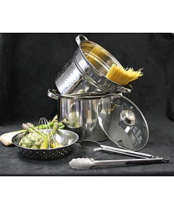 Stainless Steel 8-quart Steamer Set and Bonus Tongs