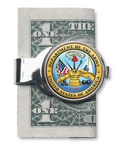 American Coin Treasures Silvertone JFK Army Money Clip