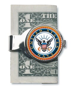American Coin Treasures Silvertone JFK Navy Money Clip
