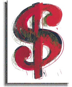 Dollar Sign by Andy Warhol Stretched Canvas