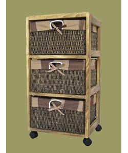 3-drawer Natural Utility Chest wtih Abacca Drawers