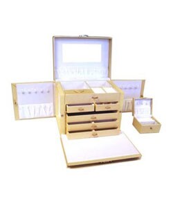 Milan Collection Ivory Leather Jewelry Box
