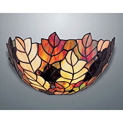 Tiffany-style Stained Glass 'Leaf' Wall Sconce