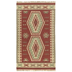 Handmade Elite Flat-woven Wool Rug (5' x 8')