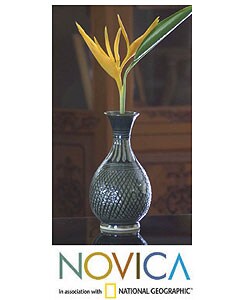 Celadon Ceramic Vase 'Glamorous Celebration' (Thailand)