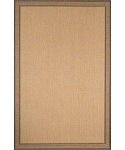 Terrace Pinstripe Border Brown Rug (3'2 x 4'10)