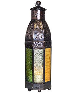 Lantern with Etched Glass (Set of 4)