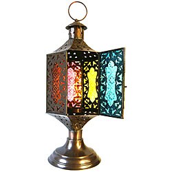 Pedestal Lantern with Etched Glass (Set of 4)