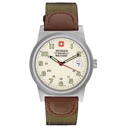 Wenger Men's Olive Nylon Strap Classic Field Watch