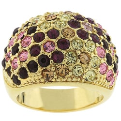 Kate Bissett Goldtone Multicolor Pave Style Cocktail Ring