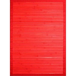 Handmade Red Bamboo Rug (3' x 5')