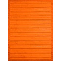 Handmade Orange Bamboo Rug (5' x 7')