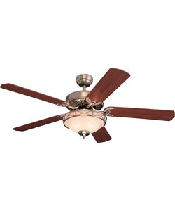 Deco Brushed Steel 52-inch Ceiling Fan