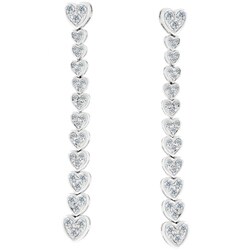 Silvertone Journey Hearts Drop Earrings