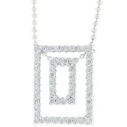 Michele Mies Sterling Silver Cubic Zirconia Rectangle Necklace