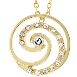 Goldtone Cubic Zirconia Swirl Shell Necklace
