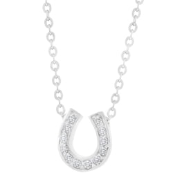Kate Bissett Sterling Silver Cubic Zirconia Horseshoe Necklace