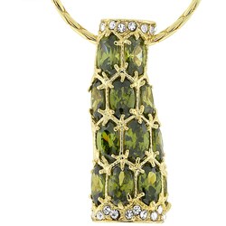 Kate Bisset Silvertone  Olive CZ Cluster Fashion Necklace