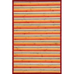 Handmade Transitional Rust Bamboo Rug (8' x 10')