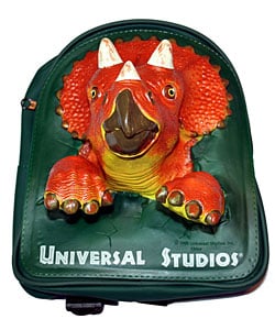 Child-size Back Pack with 3D Rubber Dinosaur