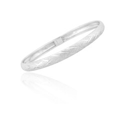 Mondevio Sterling Silver Diamond-Cut Flex Bangle