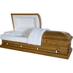 Natural Opulent Oak Deluxe Wood Casket