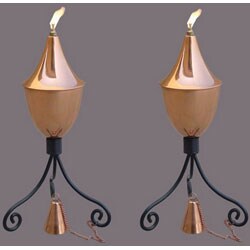 Iron Stand Copper Torches (Set of 2)