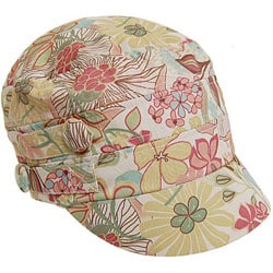 Adi Designs Beige Floral Military Cap