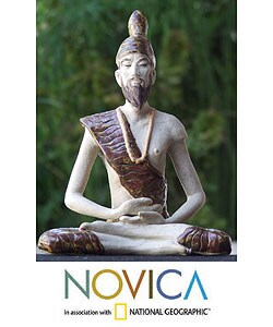 Celadon 'Yoga Master' Ceramic Statuette (Thailand)