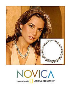'Pearls Dance in the Aztec Sun' Silver Choker (5 mm) (Mexico)