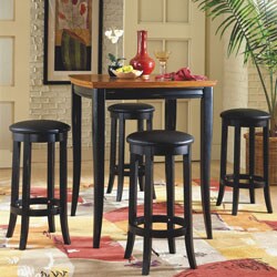 Newport 3-piece Black/ Cherry Bistro Set