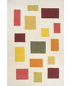 Hand-woven Multi Blocks Wool Rug (8' x 10')