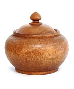 Acacia Wood Natural Walnut Finish Jar/ Bowl