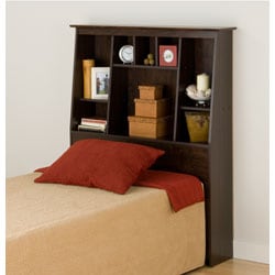 Everett Espresso Twin/ Mates Storage Headboard