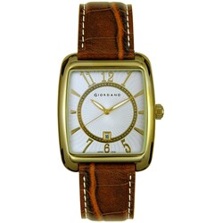 Giordano Men's Goldtone Leather Watch